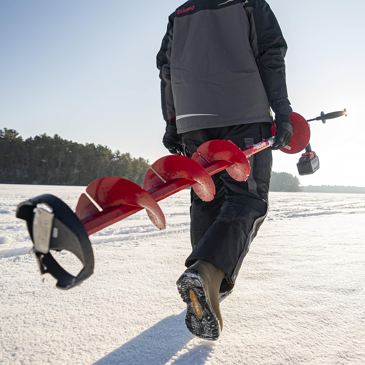 Eskimo 35600 Pistol Bit 8" Ice Auger Drill - Lightweight and Fast with Centering Point, Redrills Holes Easily - 42" Length, 3-Year Warranty