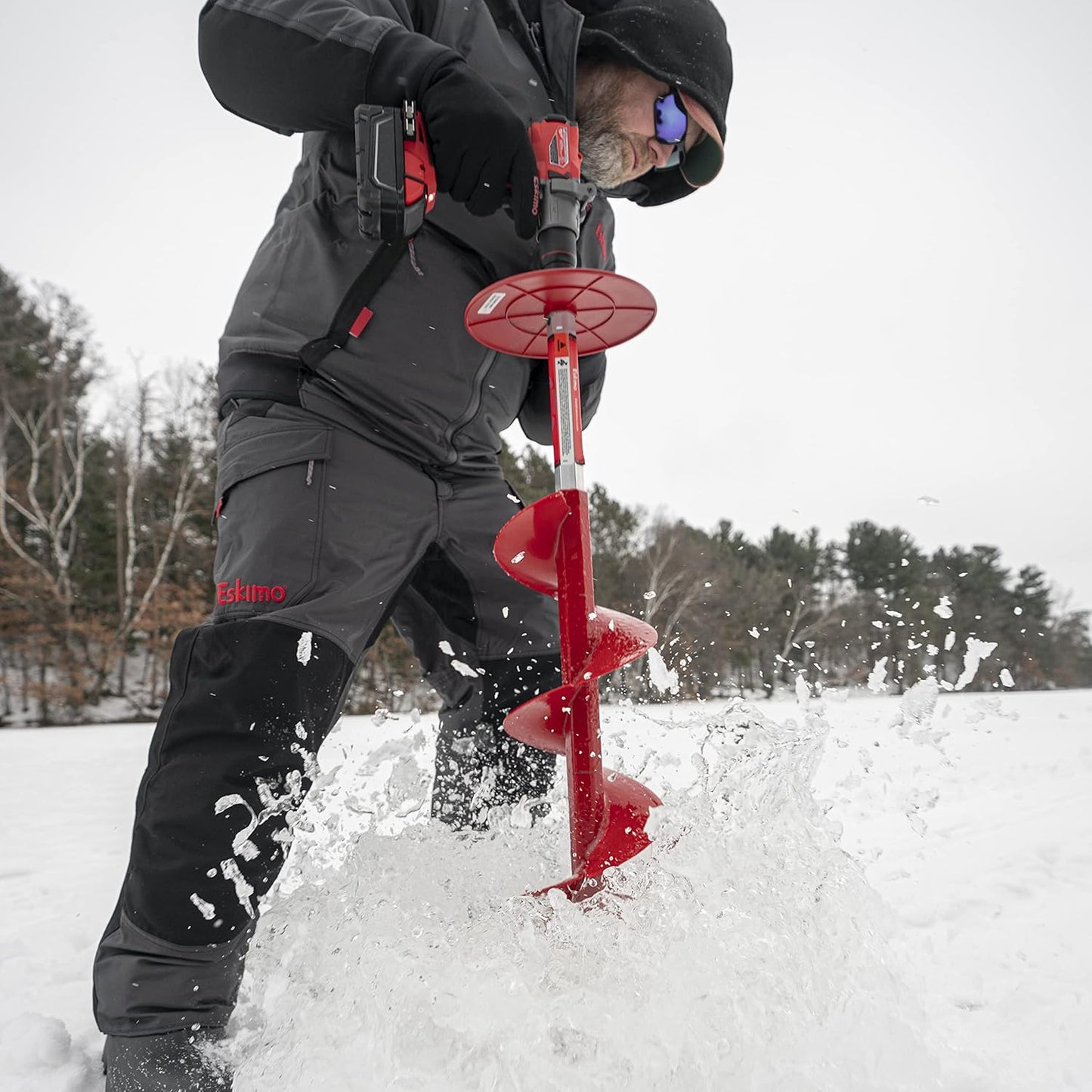 Eskimo 35600 Pistol Bit 8" Ice Auger Drill - Lightweight and Fast with Centering Point, Redrills Holes Easily - 42" Length, 3-Year Warranty