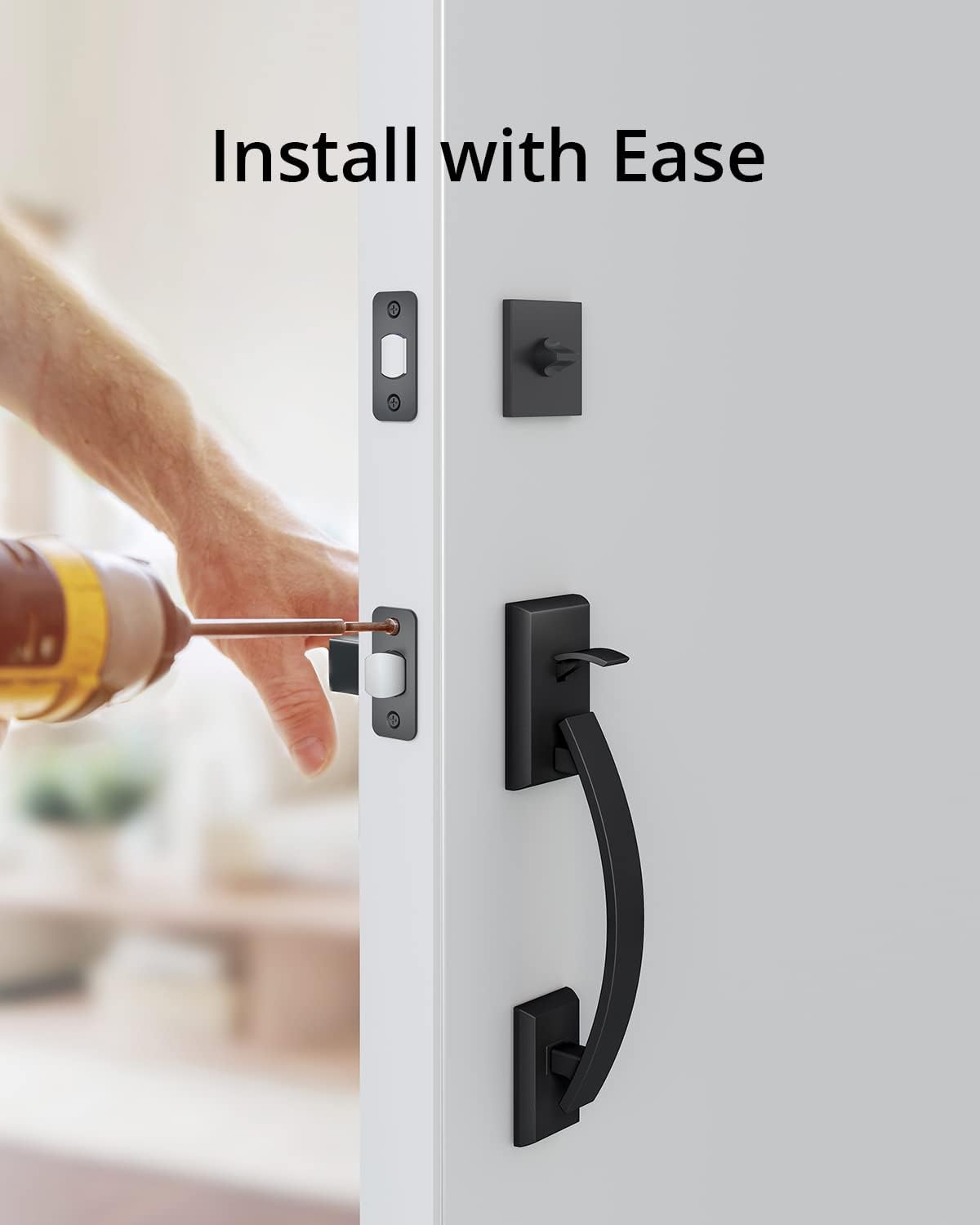 eufy Security Lever Handle - Simple Installation, Universal Fit - Matte Black