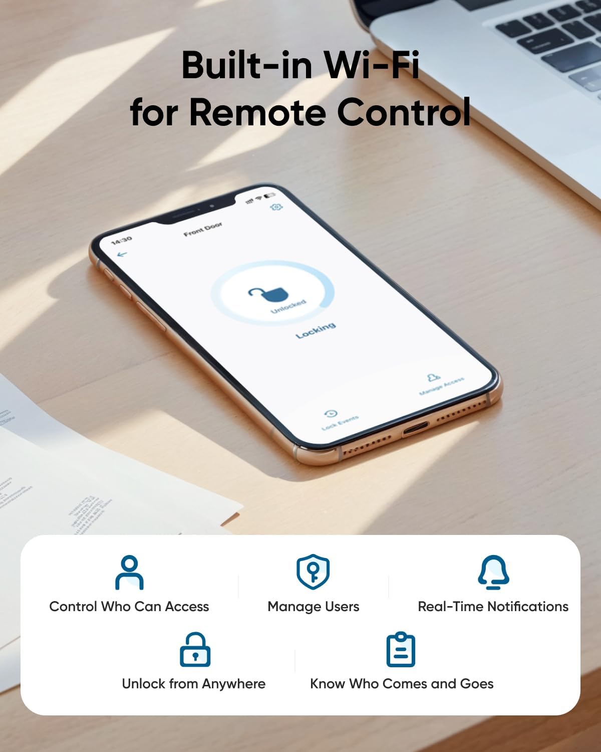 eufy Security Smart Lock C33 with Fingerprint Biometric Keyless Entry and Wi-Fi Control, Auto-Lock and IP53 Waterproof Design - WildKart