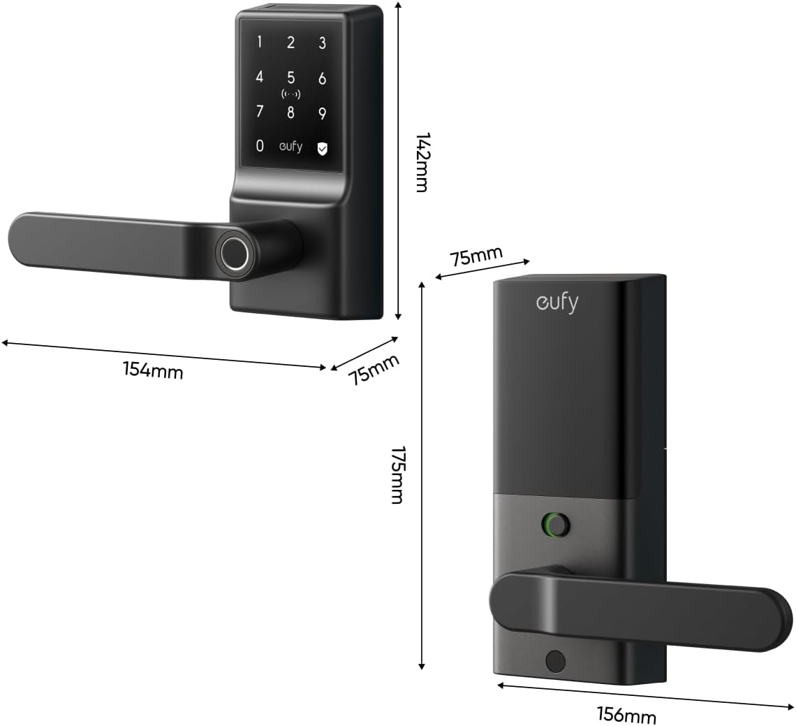 eufy Security Smart Lock C33 with Fingerprint Biometric Keyless Entry and Wi-Fi Control, Auto-Lock and IP53 Waterproof Design - WildKart