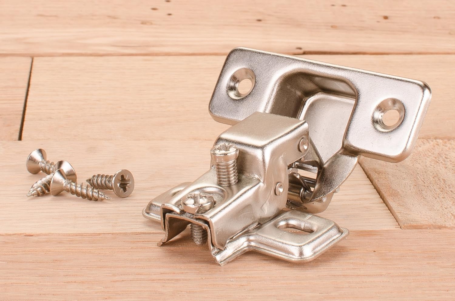Euro Cabinet Concealed Hinge Self Closing 1/2 Inch Overlay Polished Nickel Finish - Easy Install Face Frame Design - WildKart