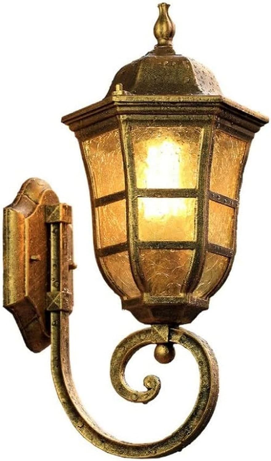 European Retro Oil Rubbing Bronze Finish Exterior Wall Lantern for Villa Balcony Glass Lantern Wall Lamp - Home Garden Courtyard Wall Sconce