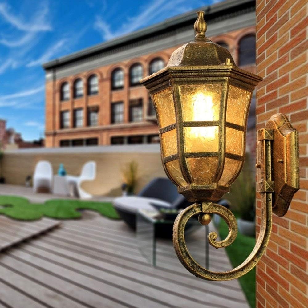 European Retro Oil Rubbing Bronze Finish Exterior Wall Lantern for Villa Balcony Glass Lantern Wall Lamp - Home Garden Courtyard Wall Sconce