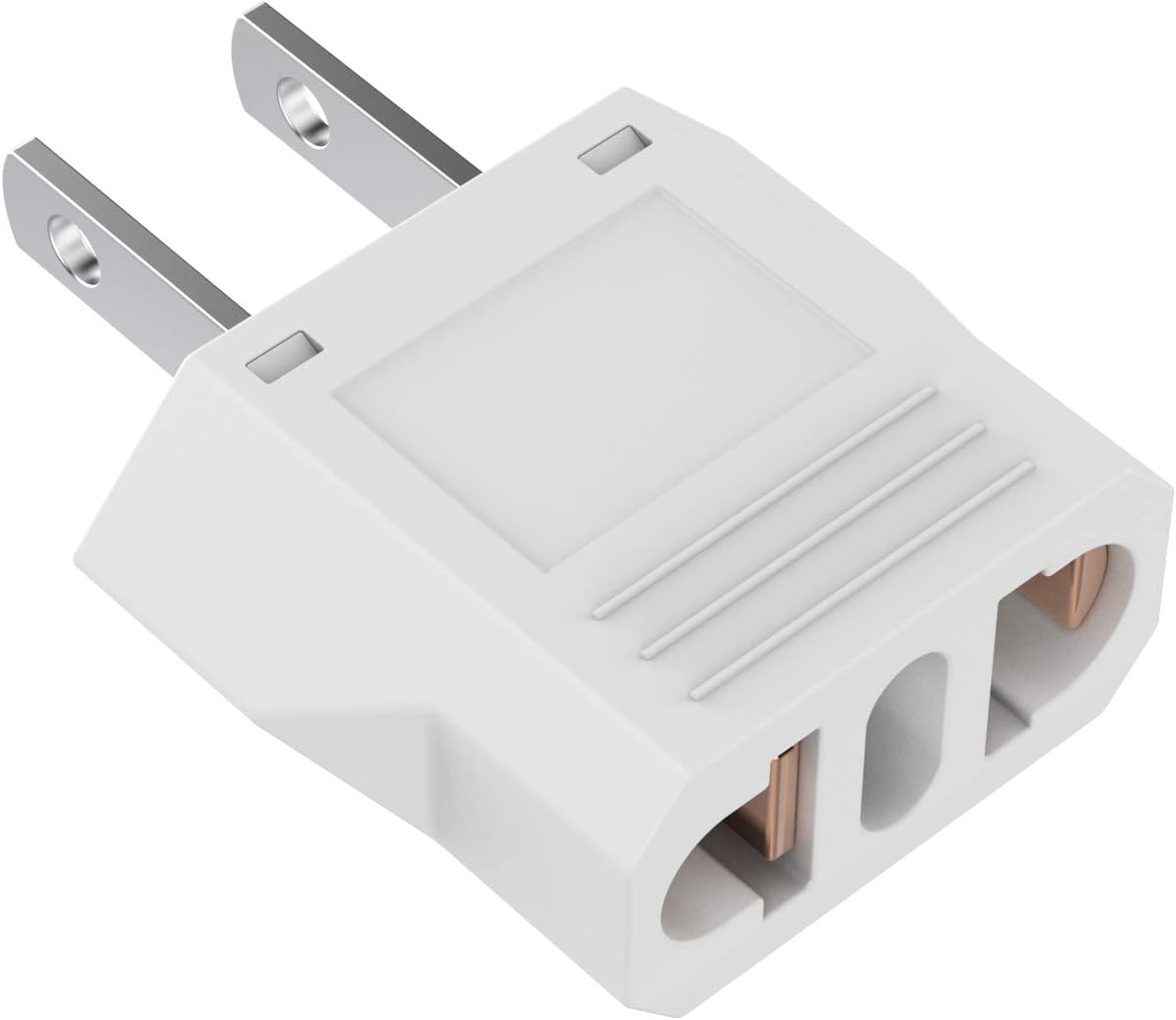 European to US Plug Adapter - Best Fireproof Safe Travel Adapter for Australia, China, Italy, and Switzerland - Simple and Easy to Use Outlet Adapter for USA