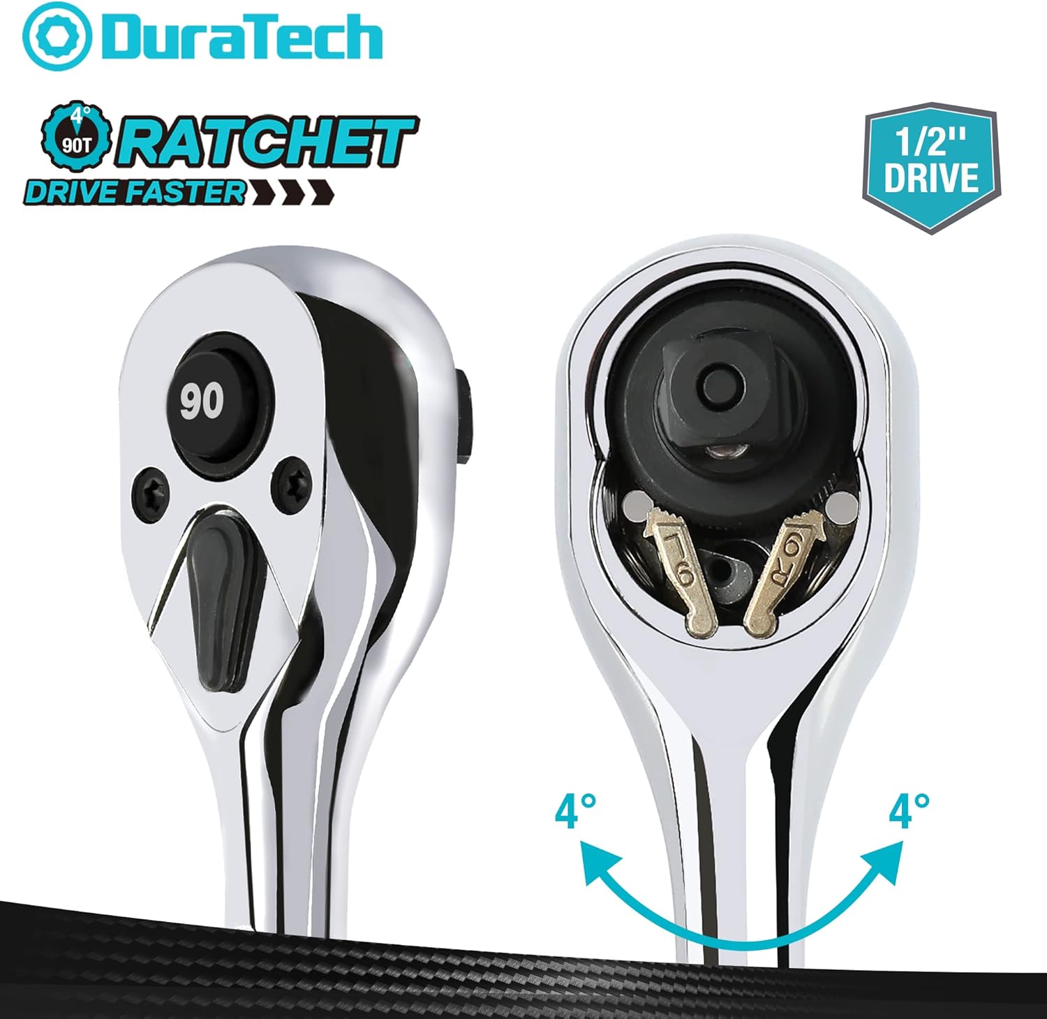 Extendable Ratchet Set with 90-Tooth Drive for Precision Tightening