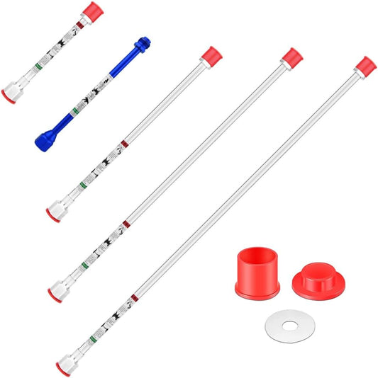 Extension Pole Set with Airless Spray Gun Tips for Paint Sprayer Wands - 5-Piece Set (8in 12in 20in 30in 40in)