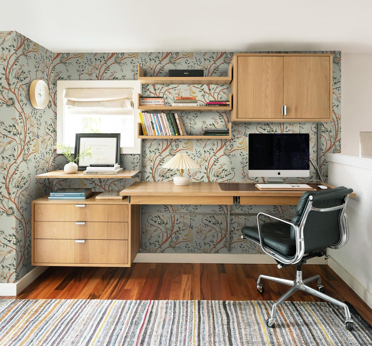 Extra-Wide Green Floral Peel and Stick Wallpaper - 23.62"x118" - Removable DIY Self Adhesive Contact Paper for Livingroom and Bedroom Decor