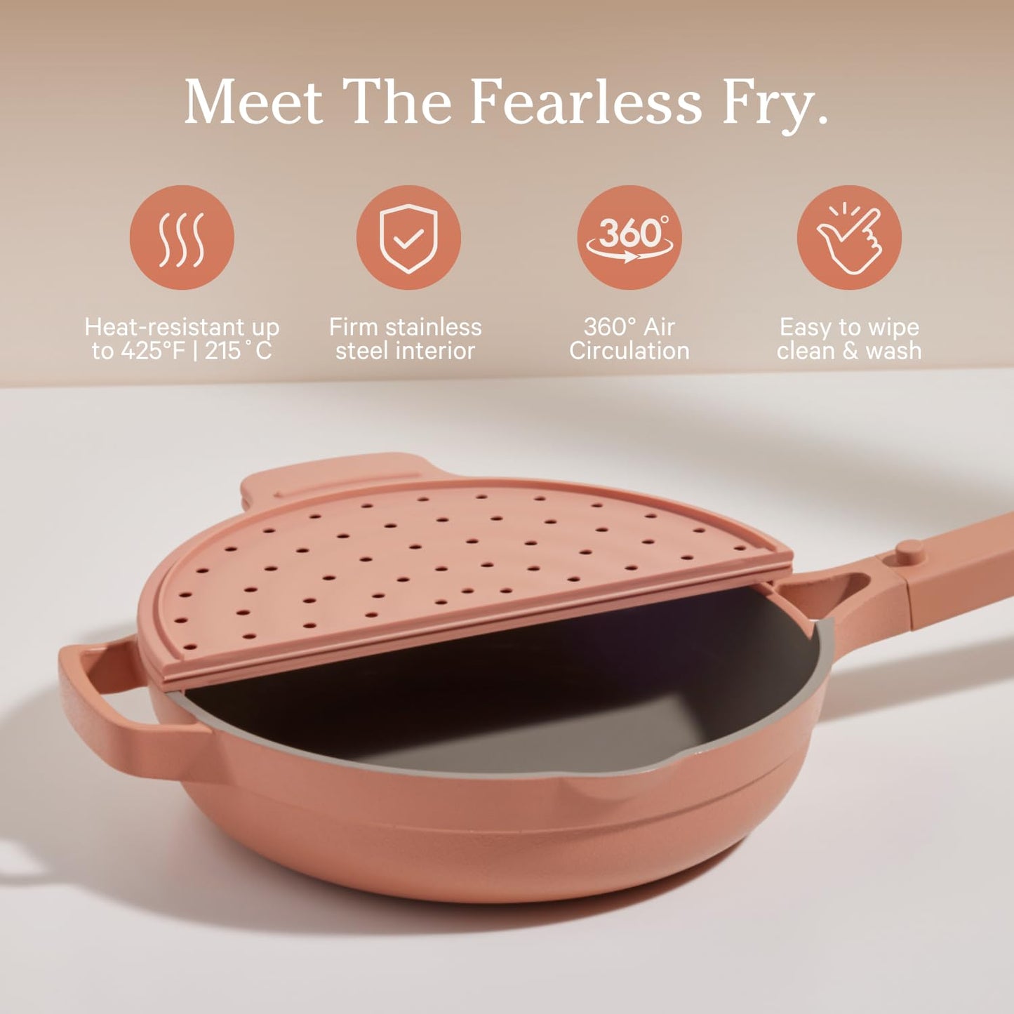 Fearless Fry Silicone Frying Accessory for Always Pan & Perfect Pot - Splatter-Free, Heat-Resistant, Easy to Clean