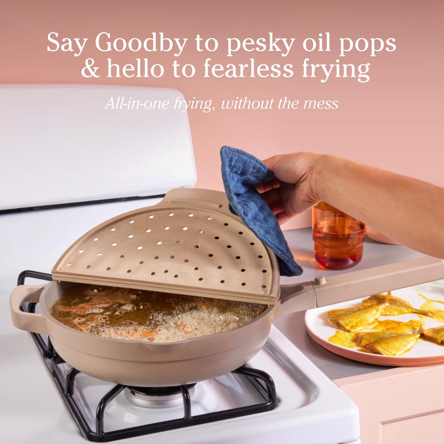 Fearless Fry Silicone Frying Accessory for Always Pan & Perfect Pot - Splatter-Free, Heat-Resistant, Easy to Clean