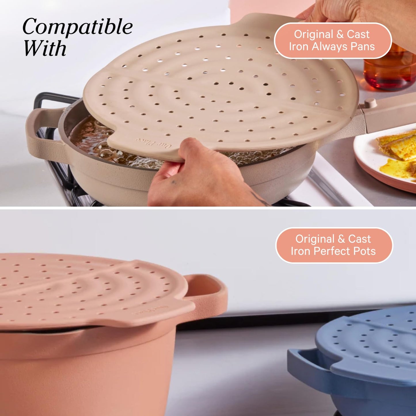 Fearless Fry Silicone Frying Accessory for Always Pan & Perfect Pot - Splatter-Free, Heat-Resistant, Easy to Clean