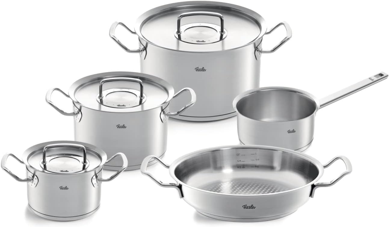 Fissler Original-Profi Collection 5-Piece Stainless Steel Cooking Pot Set - Induction Compatible - Silver