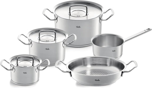 Fissler Original-Profi Collection 5-Piece Stainless Steel Cooking Pot Set - Induction Compatible - Silver