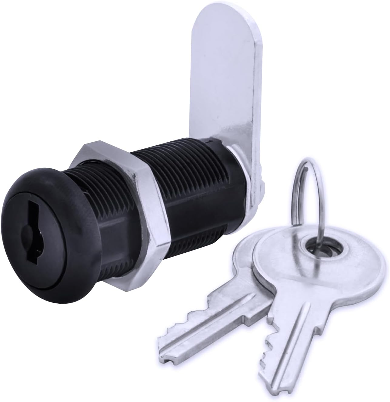 FJM Security 9100A-BLK-KD Disc Tumbler Cam Lock - Smart Home & Cabinet Baby Proofing Solution - 1 3/8” Cylinder - Black Finish