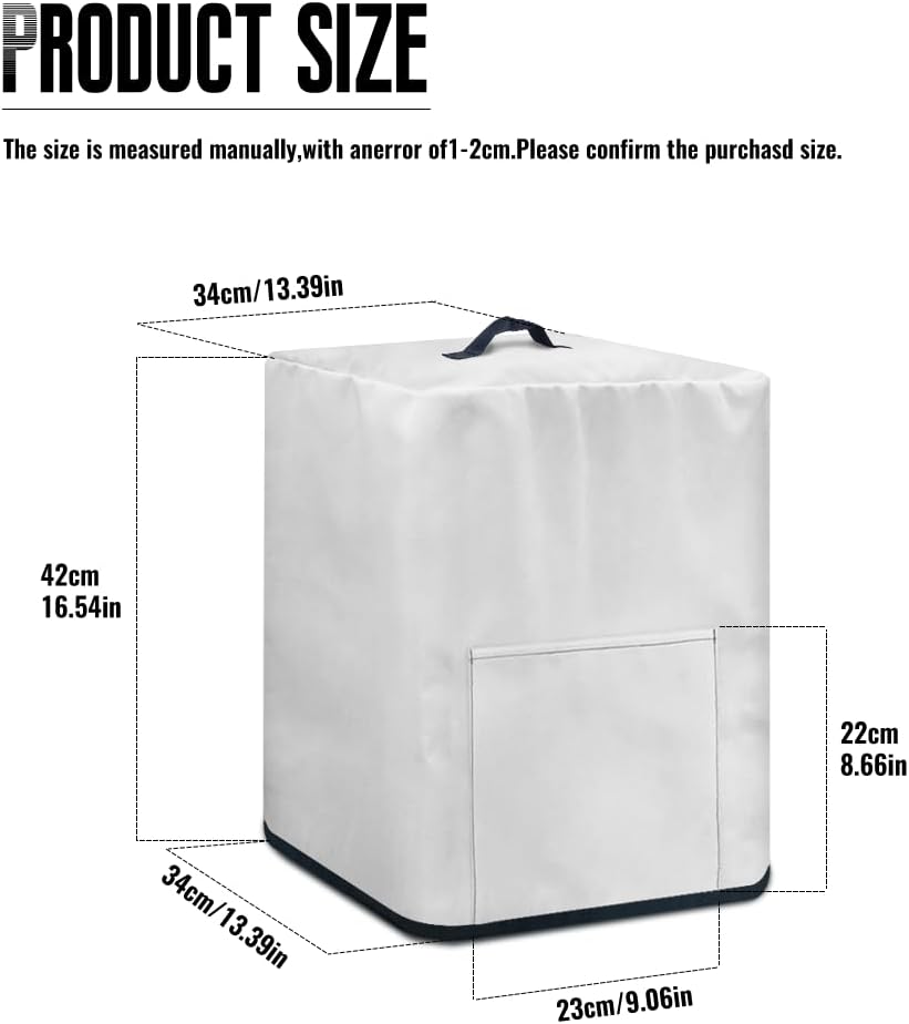 FKELYI Small Appliance Air Fryer Cooker Cover with Storage Pocket - Washable Dust-proof Mushroom Design