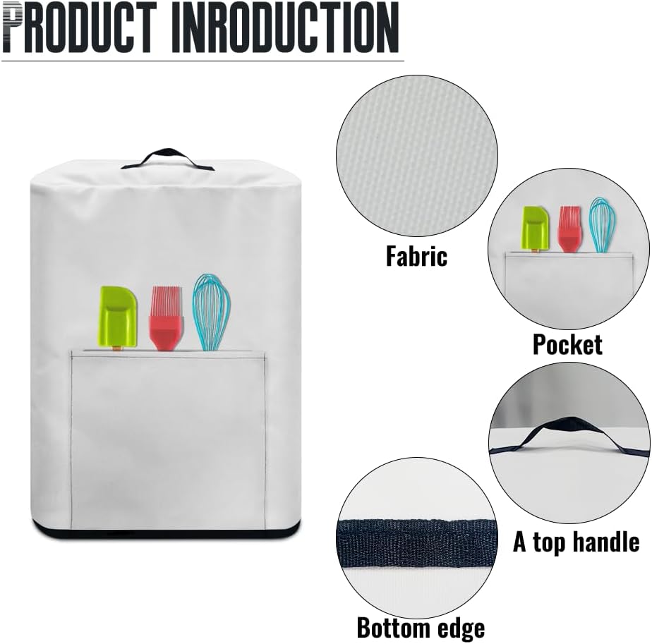 FKELYI Small Appliance Air Fryer Cooker Cover with Storage Pocket - Washable Dust-proof Mushroom Design