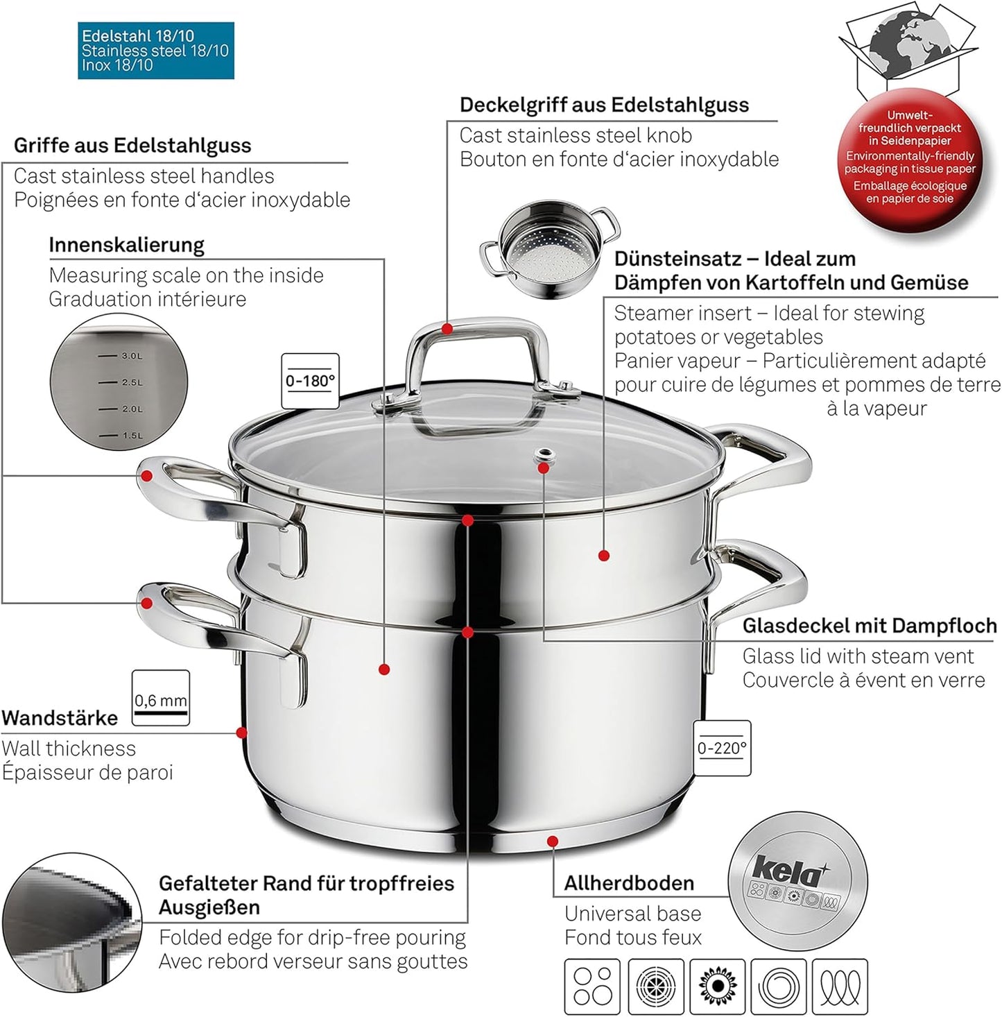 Flavoria 10190 Kela Steamer: A Versatile Kitchen Appliance for Healthy Cooking