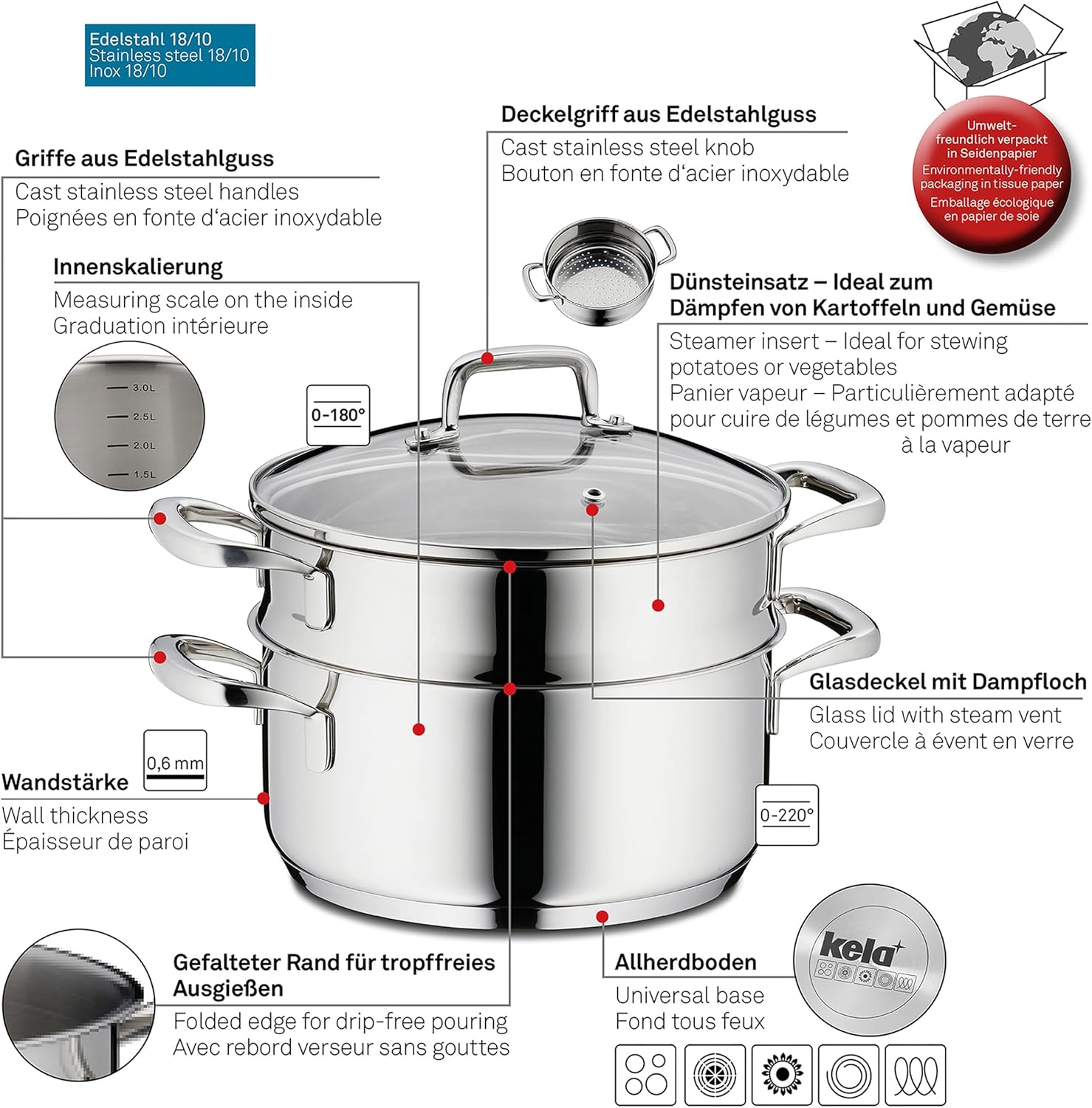 Flavoria 10190 Kela Steamer: A Versatile Kitchen Appliance for Healthy Cooking