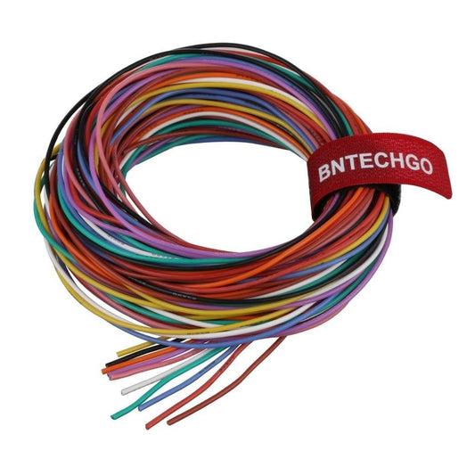 Flexible 24 AWG Stranded Tinned Copper Wire Kit - 10 Color 5 ft Each - BNTECHGO 24 Gauge Silicone Wire
