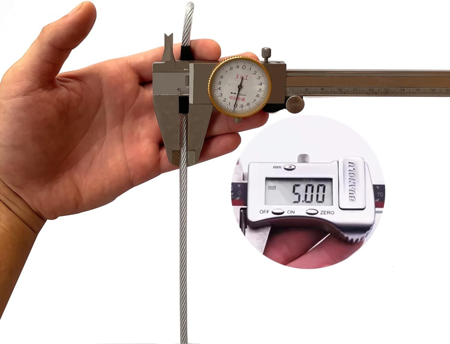 Flexible 4FT 5mm Security Cable Lock with Vinyl Coating for Luggage - Double Loop Steel Wire Rope for Safety