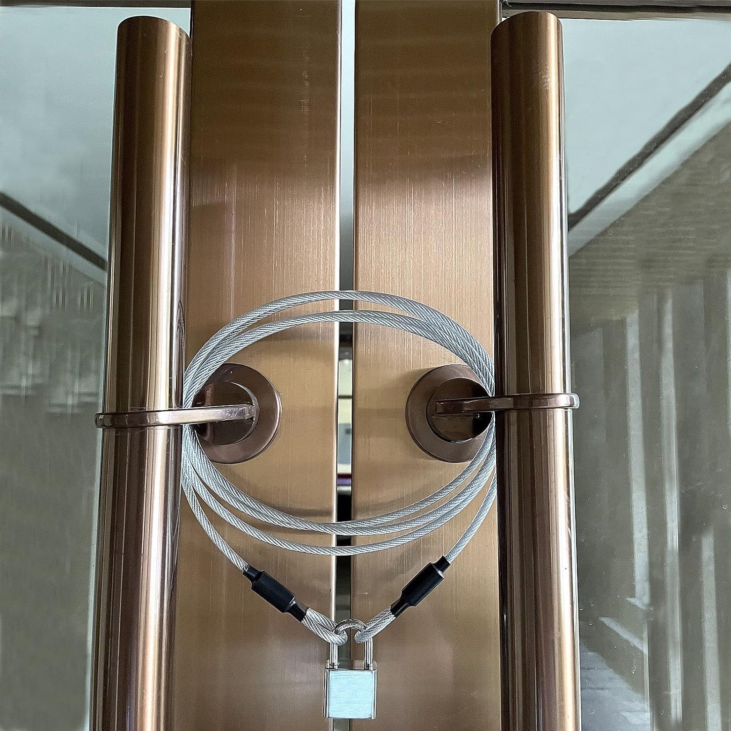 Flexible 4FT 5mm Security Cable Lock with Vinyl Coating for Luggage - Double Loop Steel Wire Rope for Safety