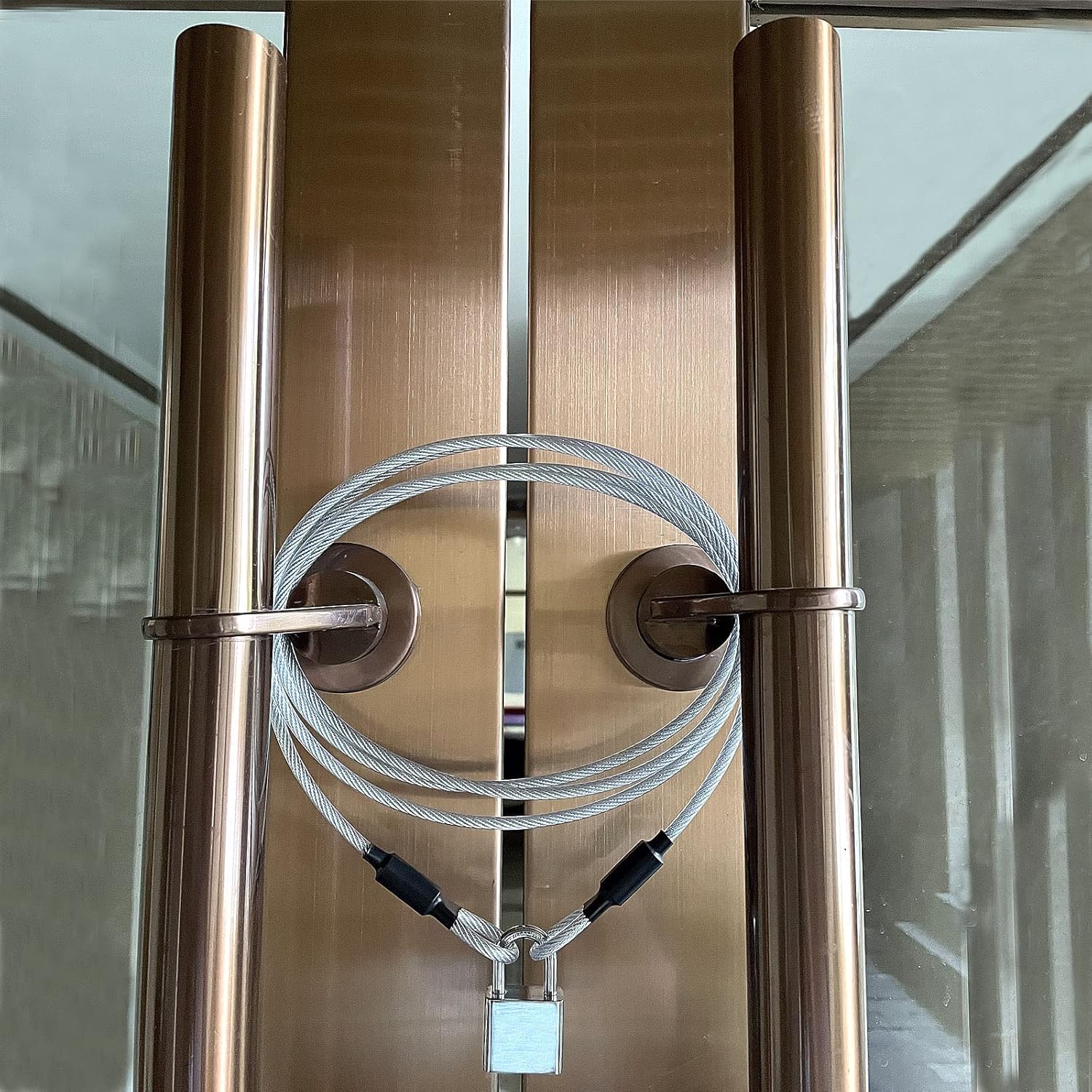 Flexible 4FT 5mm Security Cable Lock with Vinyl Coating for Luggage - Double Loop Steel Wire Rope for Safety