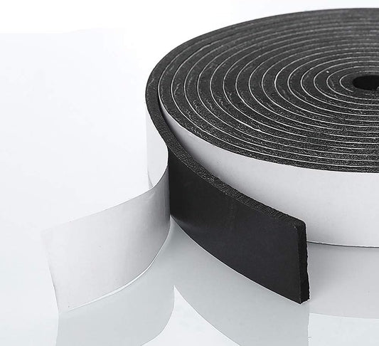 Foam Weather Stripping Door Seal Strip for Windows & Doors, Self-Adhesive Insulation Tape - Soundproof, Weatherstrip, Pipe Cooling, AC Seal Strip - 1"x1/8"x33ft