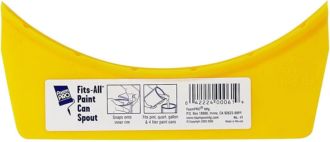 Foampro 61 Paint Pouring Spout for 1-Gallon Cans, Yellow Color - Compatible with 1GL/1PC