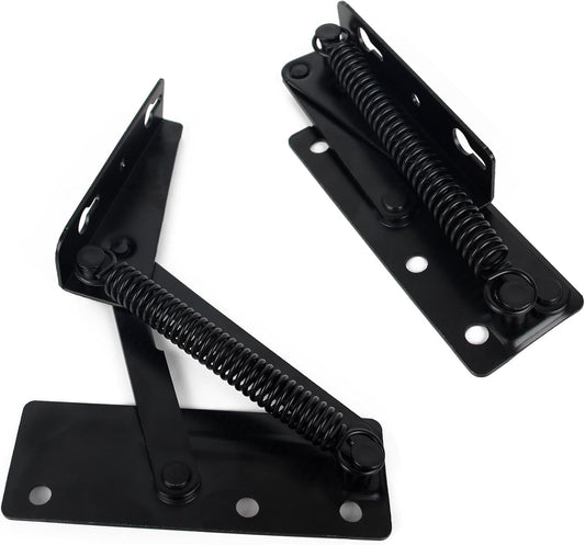 Foldable Lifting Bracket 2PCS Set with 80 Degree Spring Hinge for Bench Seat or Workbench Elevator