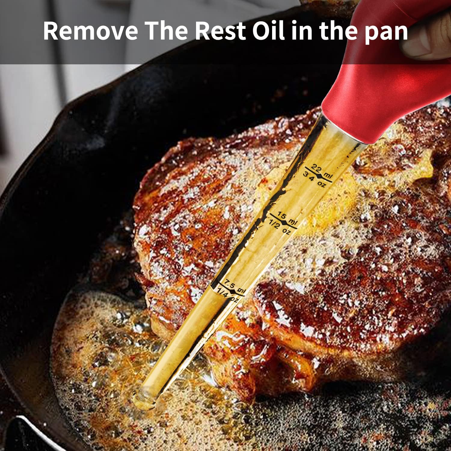 Food Grade Turkey Baster Set for Cooking & Basting with Detachable Round Bulb - Ideal for Meat, Poultry, Beef, Chicken - Includes Cleaning Brush, Inject Needle, Basting Brush