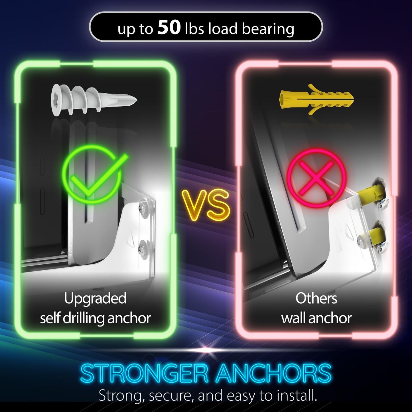 Fosmon PS5 Wall Mount Kit with Fast Charging Station, RGB Light & Metal Stand - Compatible with All PS5 Models (Slim & Pro)