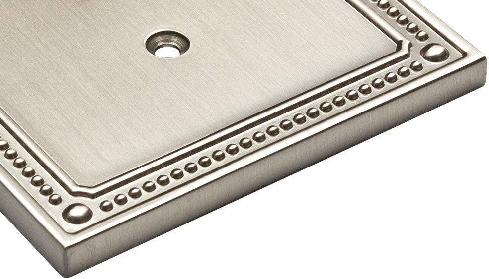 Franklin Brass Classic Beaded Brushed Nickel 2-Gang Wall Plate Cover - Decorative Light Switch Double Switch Plate for Electrical Outlets