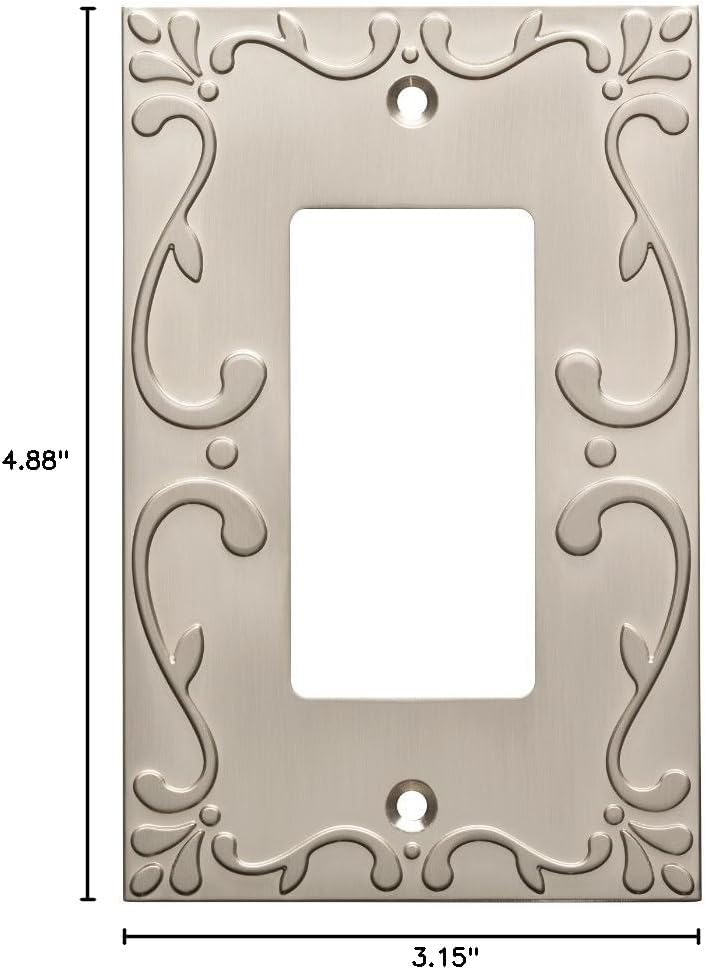 Franklin Brass Classic Lace Brushed Nickel Decorative Light Switch Cover - 1 Pack