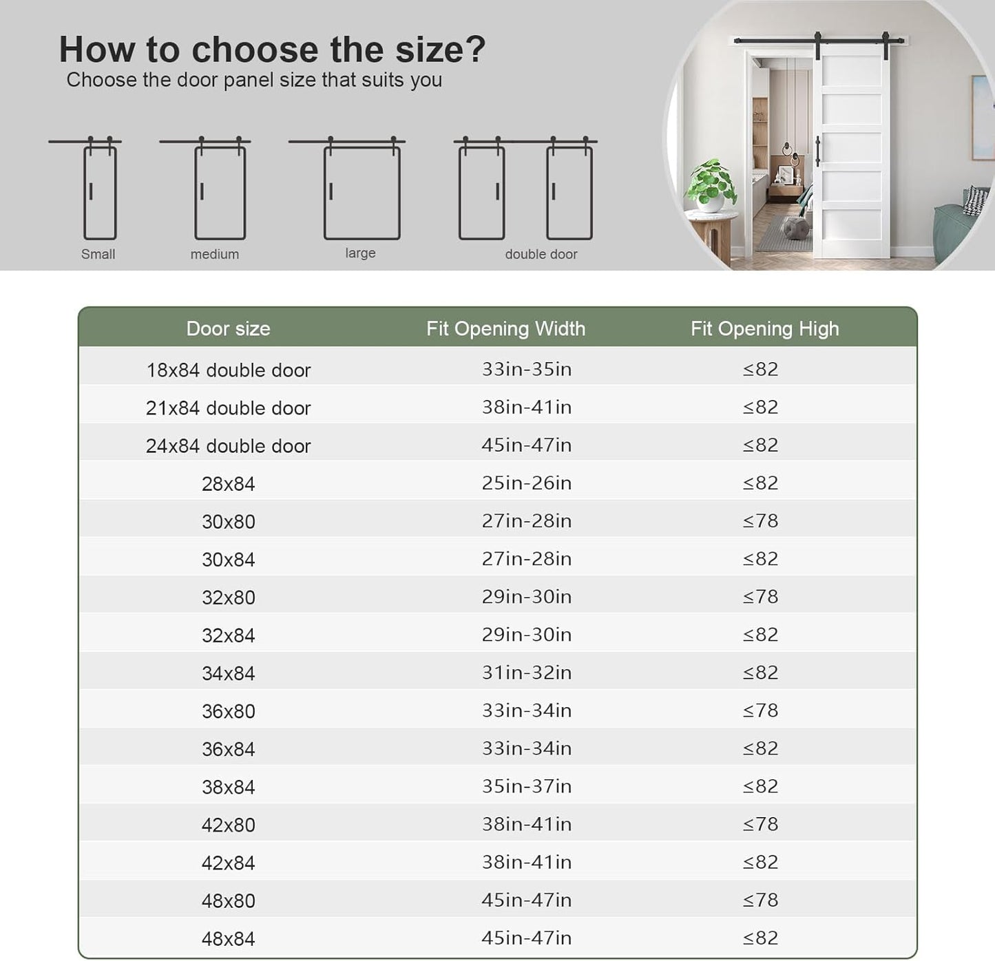 Fredbeck 32inx80in White Barn Door and 5.5FT Sliding Barn Door Hardware Kit Included,Solid,MDF, PVC Surface,DIY Assembly,5-Panel,Fit 29in-31in Opening
