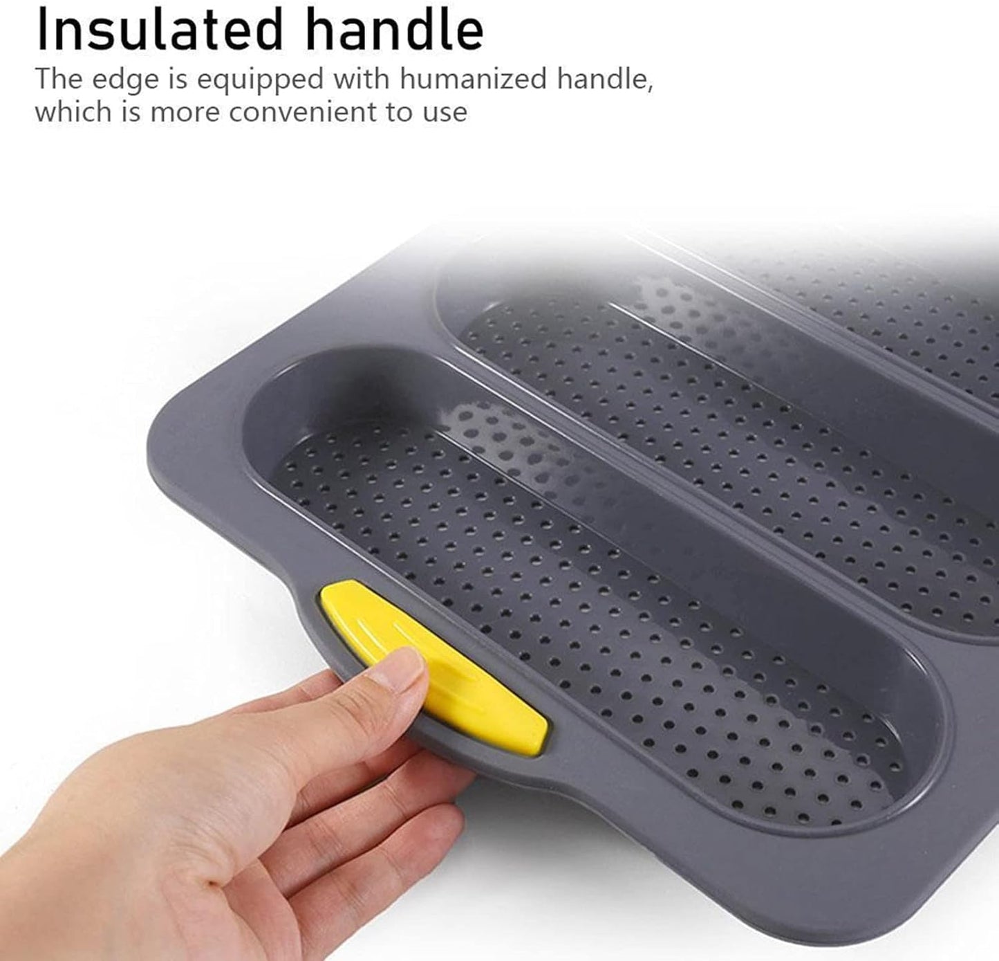 French Four-hole Non-stick Loaf Pan for Easy Baking - Silicone Bread Pan for Breakfast, Afternoon Tea, and Romantic Dinners