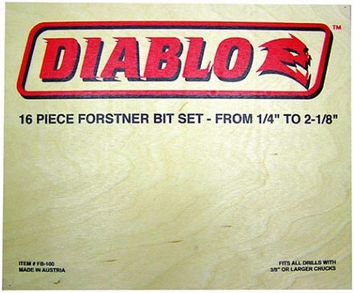 Freud FB-100 16-Piece Diablo Forstner Drill Bit Set - High-Quality Woodworking Tools