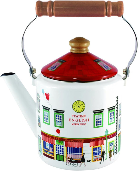 FUJIHORO Fuji Enamel MM-2.0K S Kettle, 2.0 L Capacity, Induction Compatible, Enameled Kettle for Merry Shop