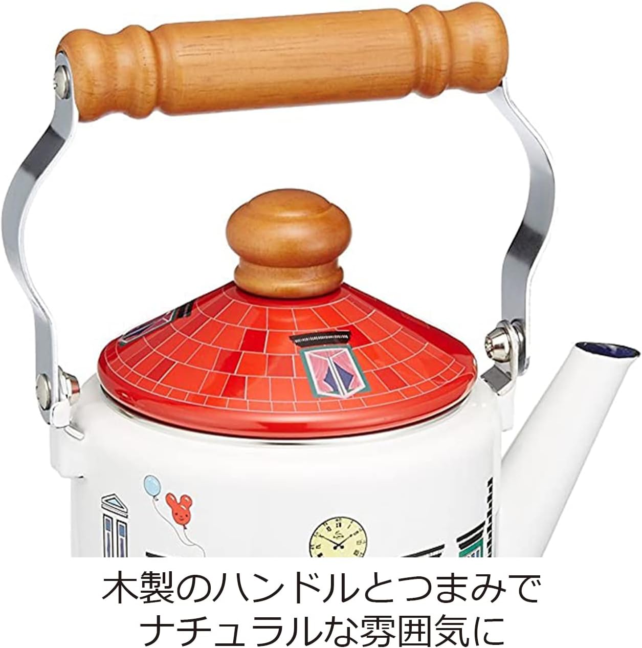 FUJIHORO Fuji Enamel MM-2.0K S Kettle, 2.0 L Capacity, Induction Compatible, Enameled Kettle for Merry Shop
