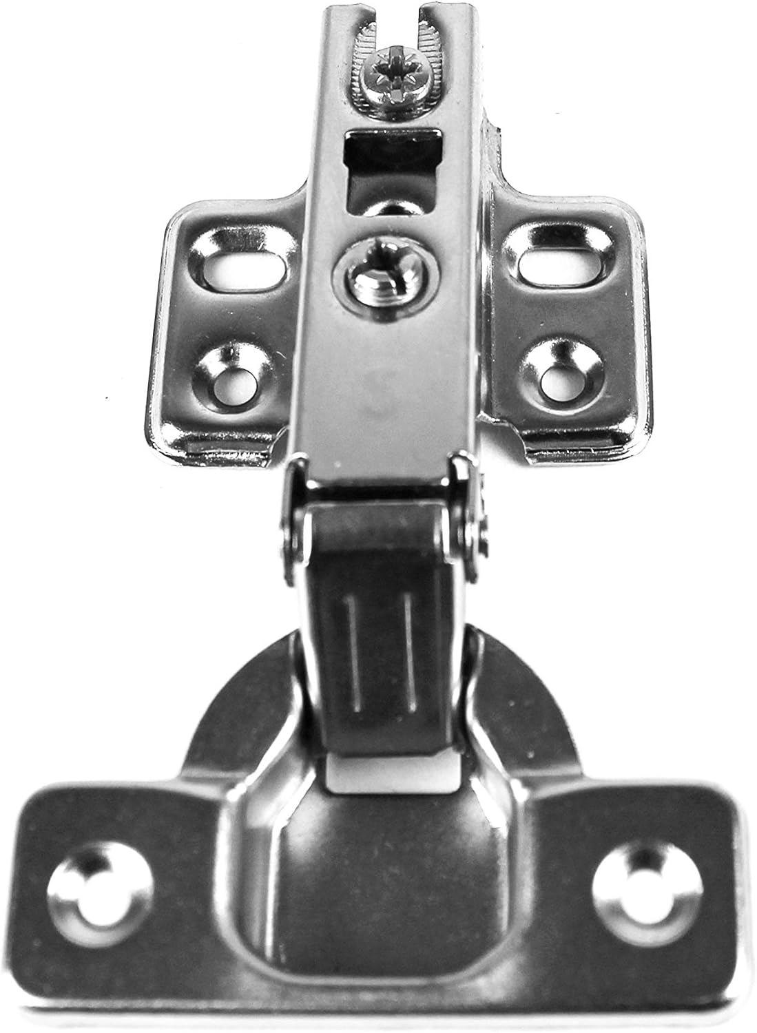 Full Overlay Frameless European Hinges with 105 Degree Opening Angle - Set of 2 Adjustable Concealed Kitchen Cabinet Door Hinges