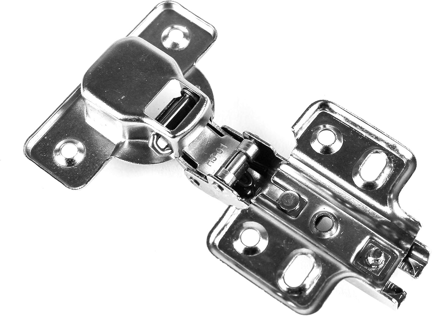 Full Overlay Frameless European Hinges with 105 Degree Opening Angle - Set of 2 Adjustable Concealed Kitchen Cabinet Door Hinges