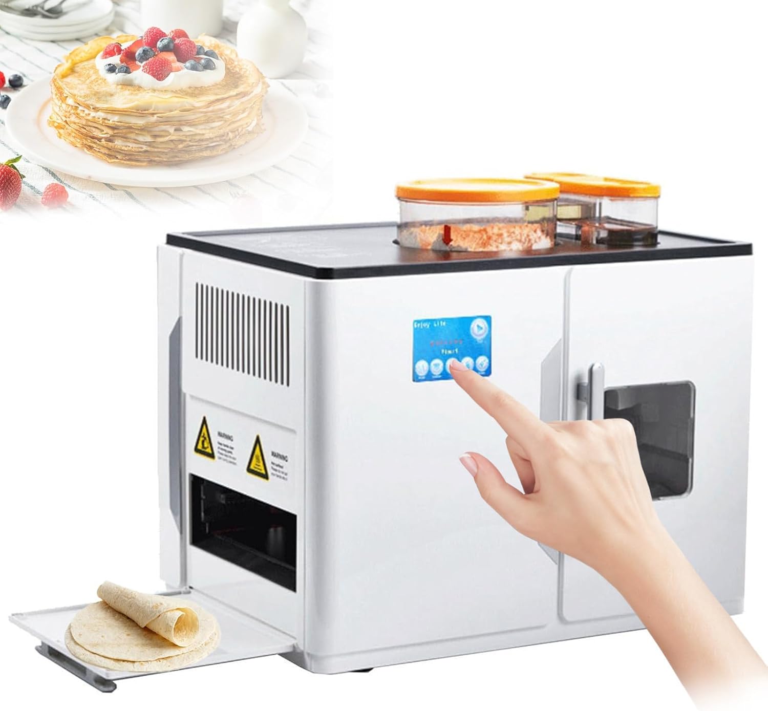 Fully Automatic Roti Maker with Intelligent Touch Screen - Make 20 Pcs in One Go for Chapati, Tortilla, Pancakes - Electric Machine for Dosa, Tawa