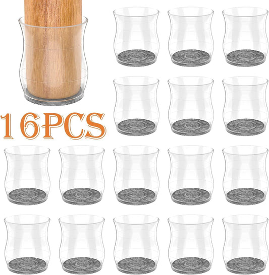 Furniture Pads for Chair Legs - 16 Pcs Floor Protectors for Chair/Table Feet, Sliders to Prevent Scratches and Noise - Caps/Pads for Smooth Moving (Medium Size 1.3''~1.8'')