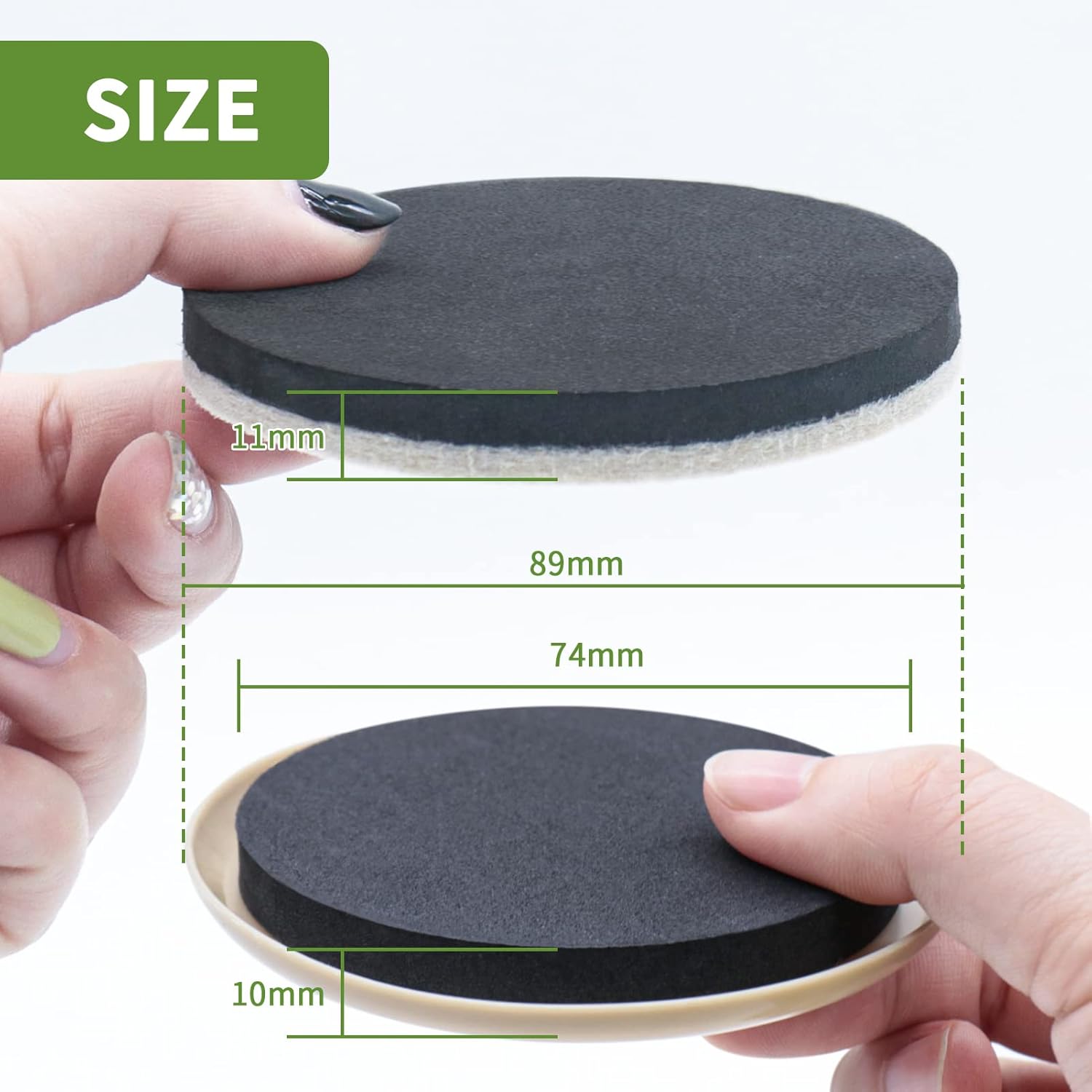 Furniture Sliders Combo Pack for Hardwood and Carpeted Floors - 8 PCS 3 1/2 inch - Easy Furniture Moving