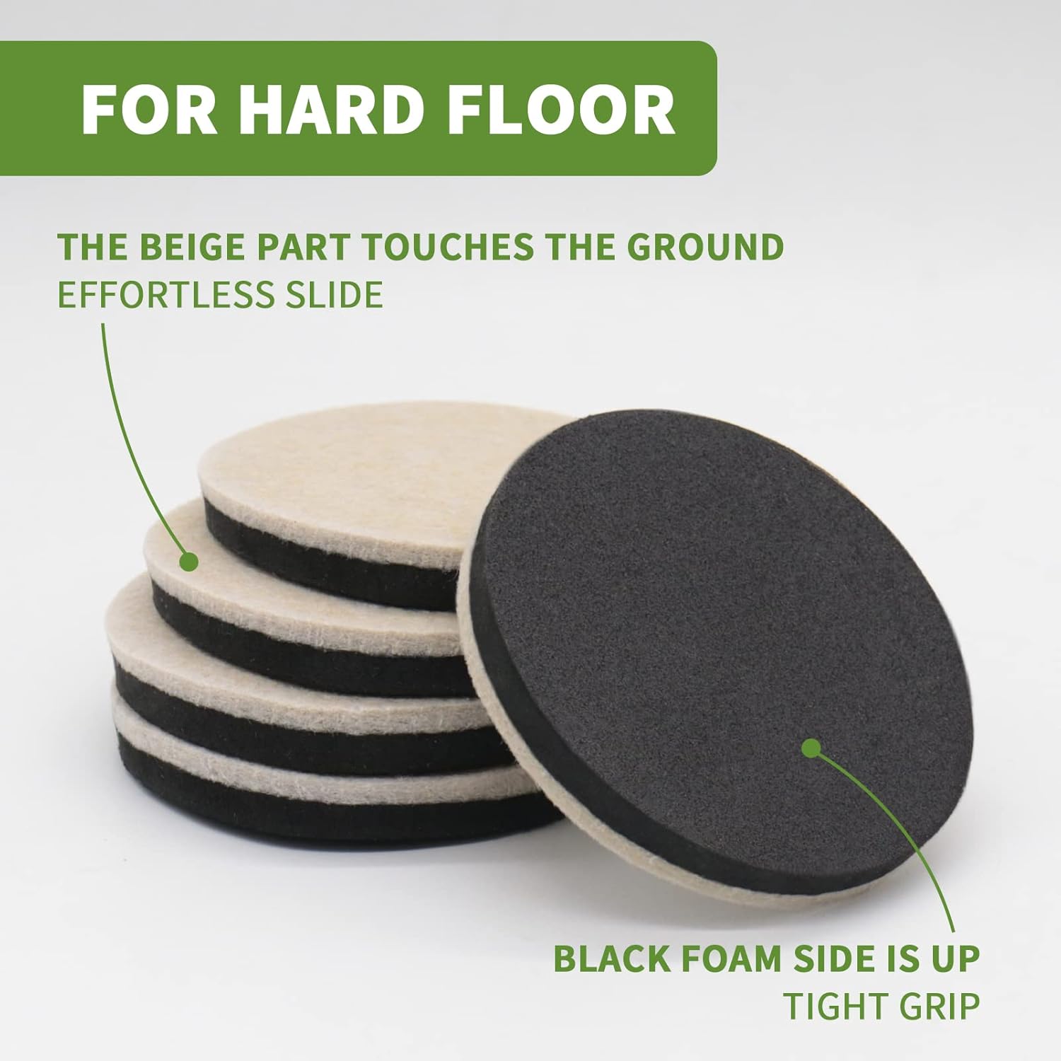Furniture Sliders Combo Pack for Hardwood and Carpeted Floors - 8 PCS 3 1/2 inch - Easy Furniture Moving