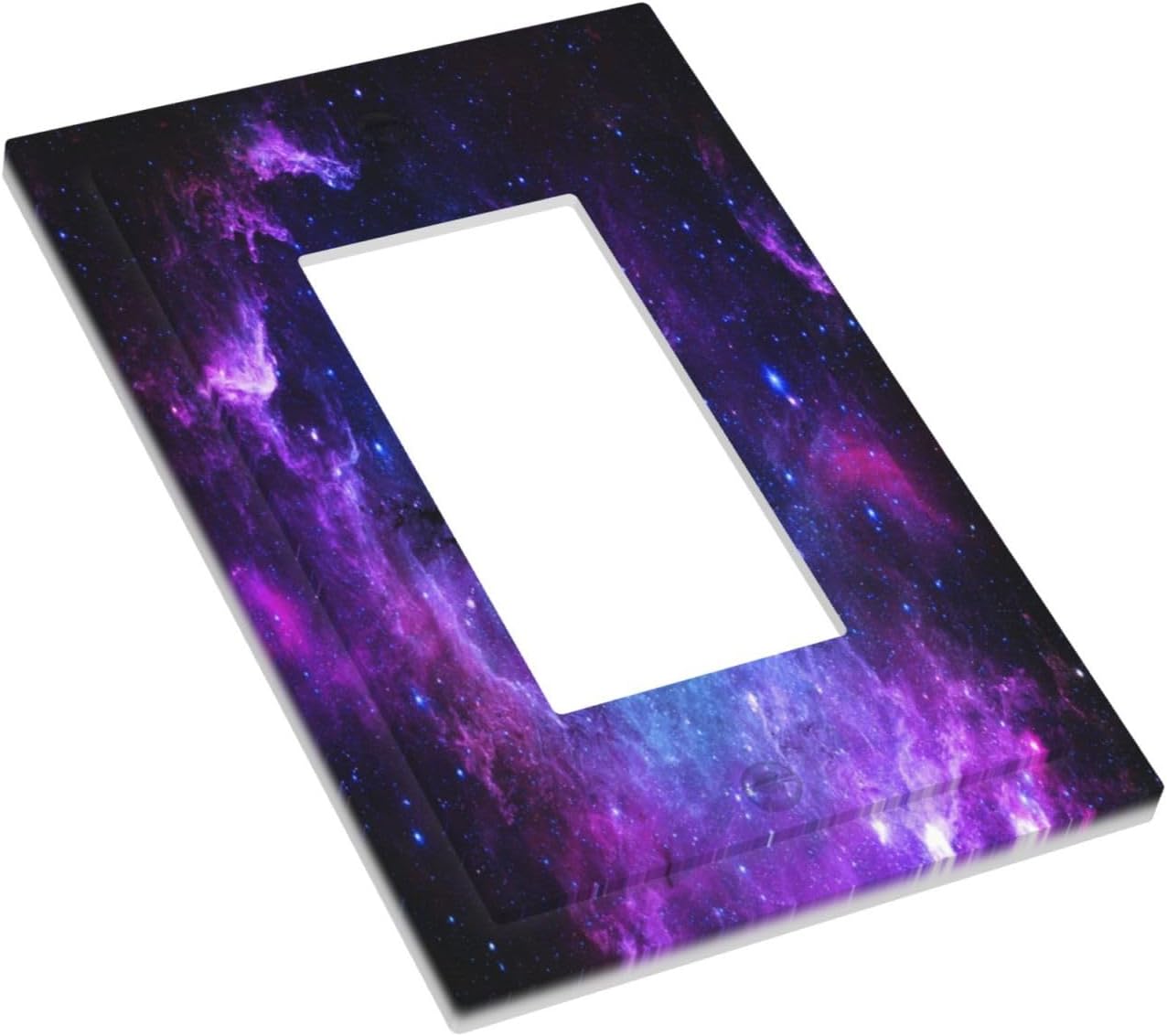 Galaxy Outer Space Purple Nebula Light Switch Cover - Decorative Wall Plate for Bathroom and Bedroom Home Decor