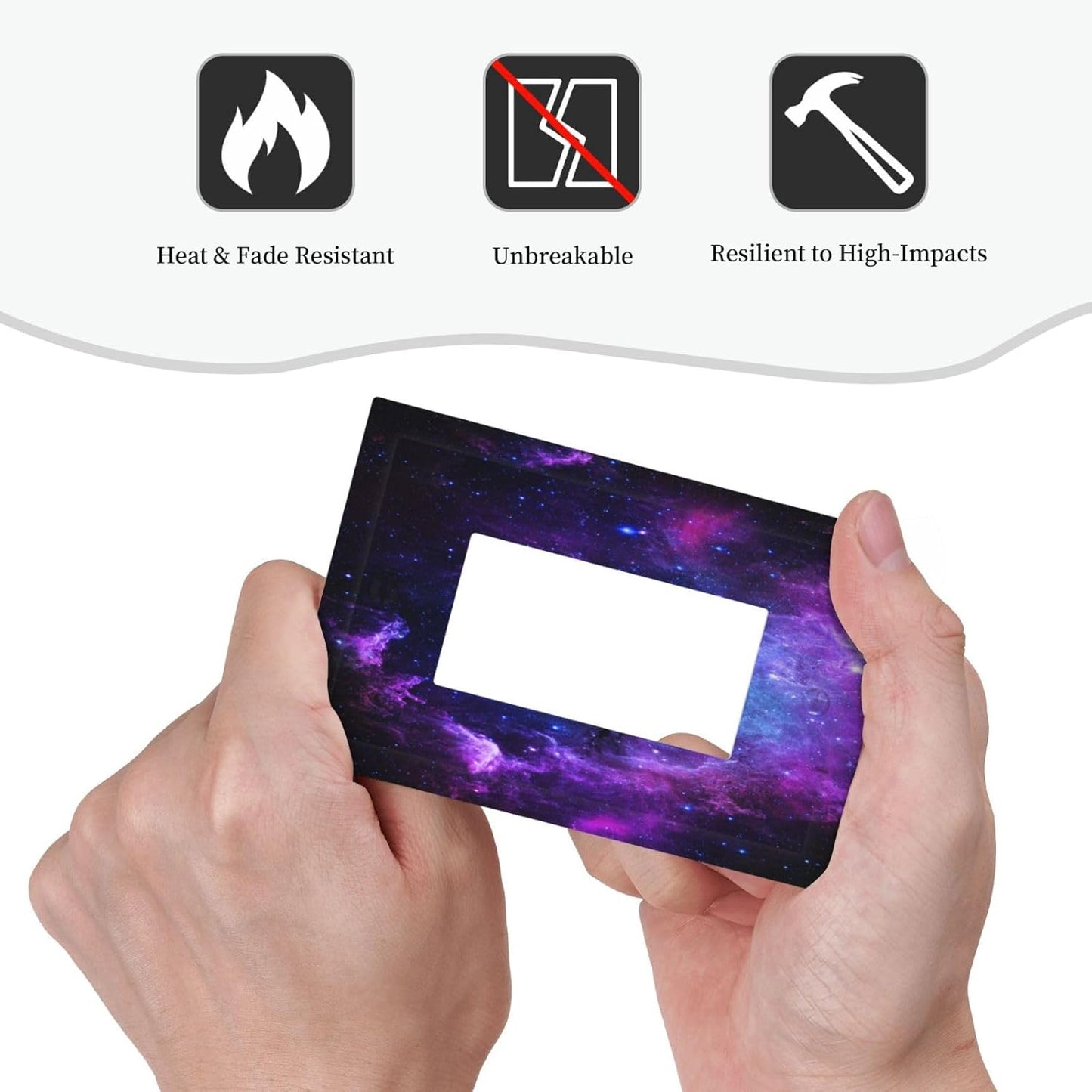 Galaxy Outer Space Purple Nebula Light Switch Cover - Decorative Wall Plate for Bathroom and Bedroom Home Decor