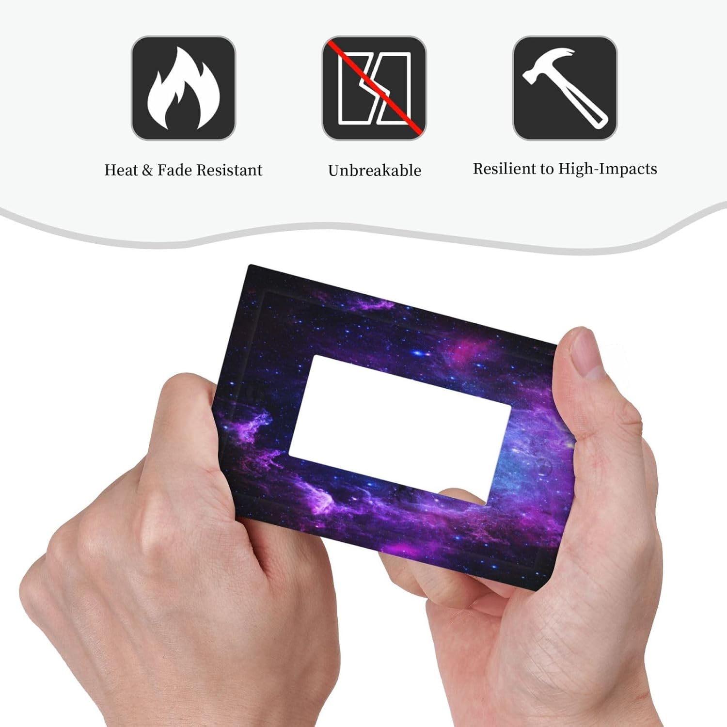 Galaxy Outer Space Purple Nebula Light Switch Cover - Decorative Wall Plate for Bathroom and Bedroom Home Decor