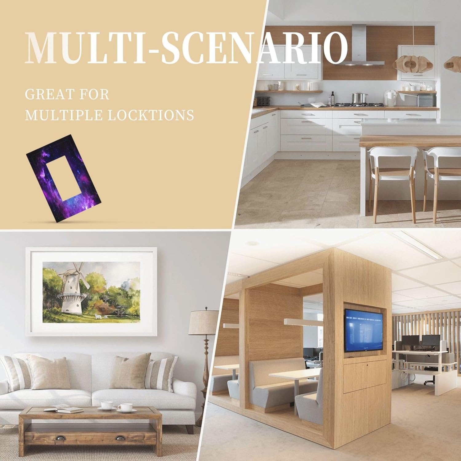 Galaxy Outer Space Purple Nebula Light Switch Cover - Decorative Wall Plate for Bathroom and Bedroom Home Decor