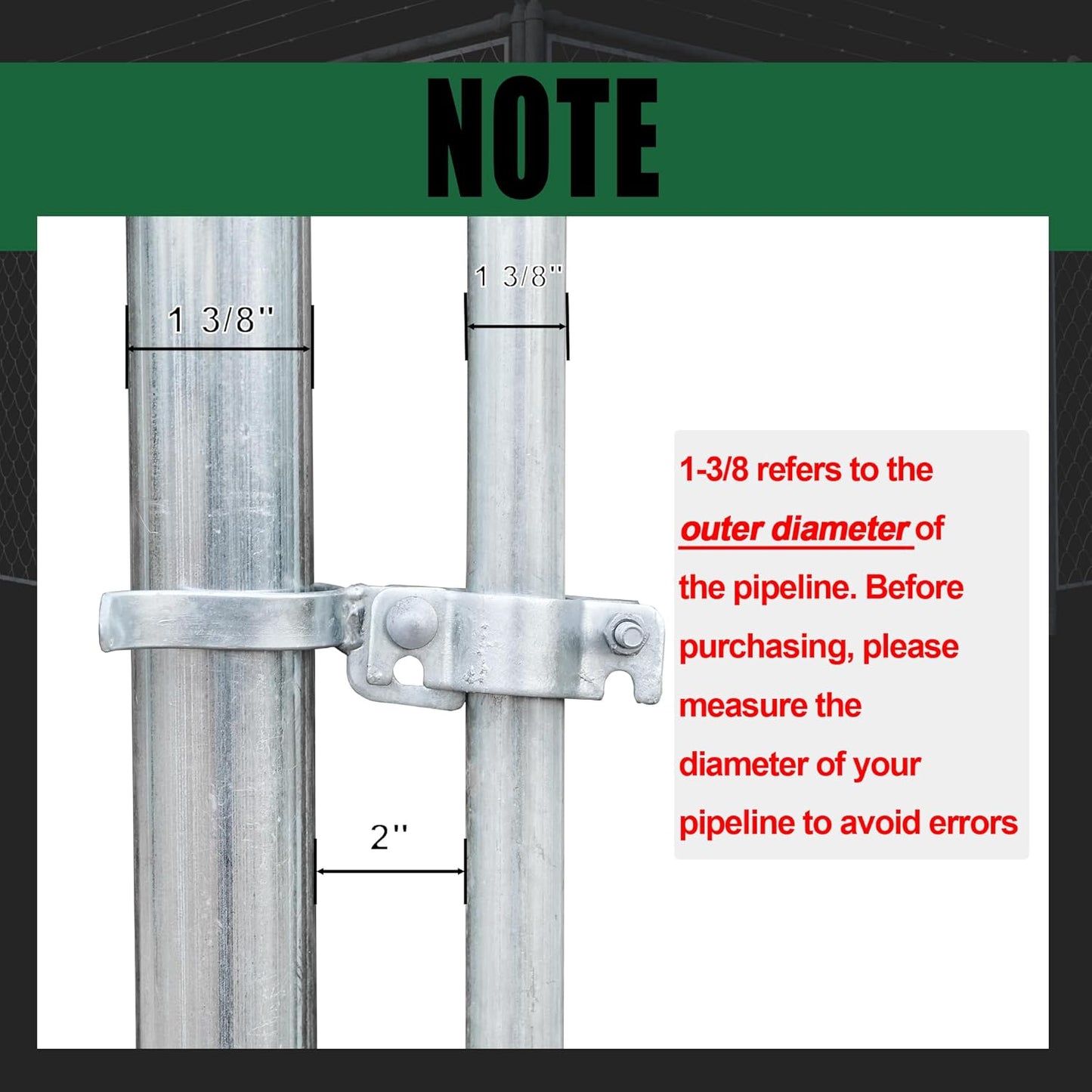 Galvanized Chain Link Fence Gate Latch with Padlock Hole - 1-3/8" x 1-3/8" - Secure Lock for Gate Frames