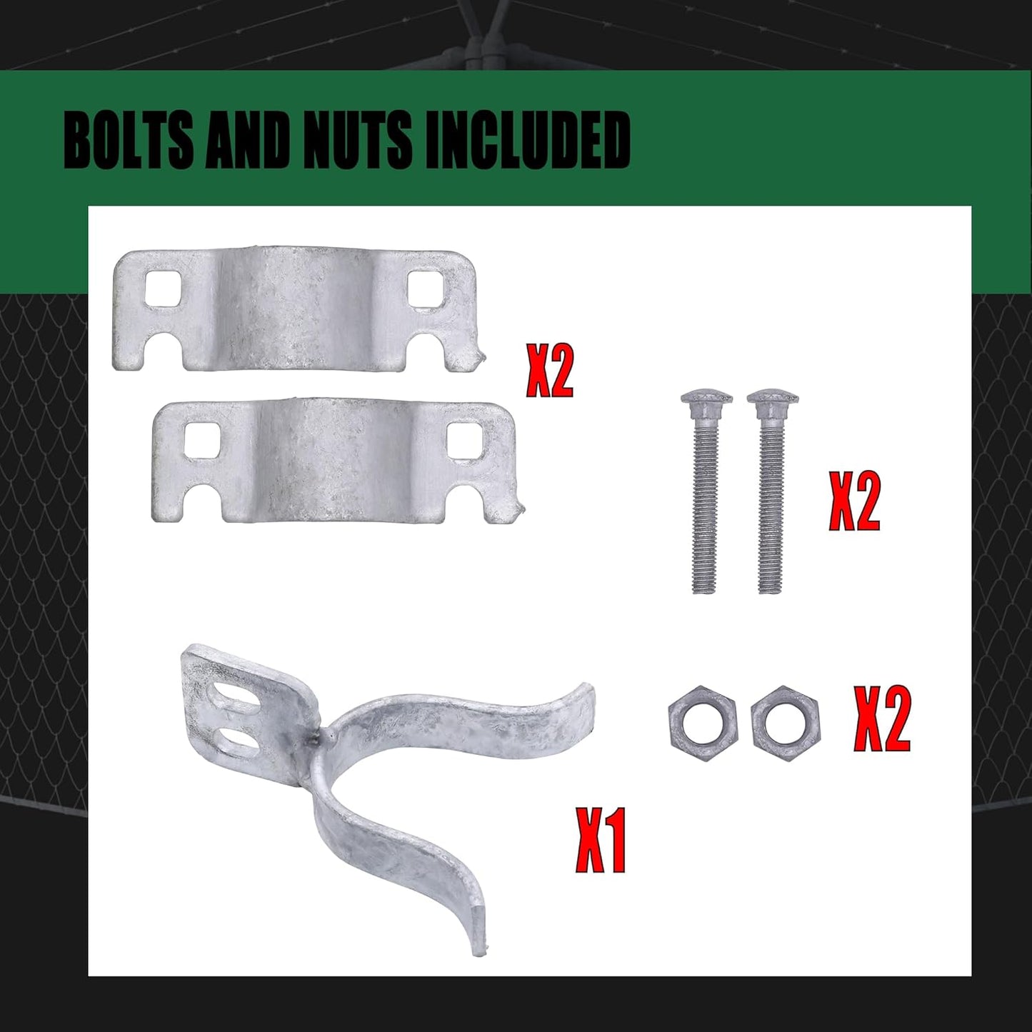 Galvanized Chain Link Fence Gate Latch with Padlock Hole - 1-3/8" x 1-3/8" - Secure Lock for Gate Frames